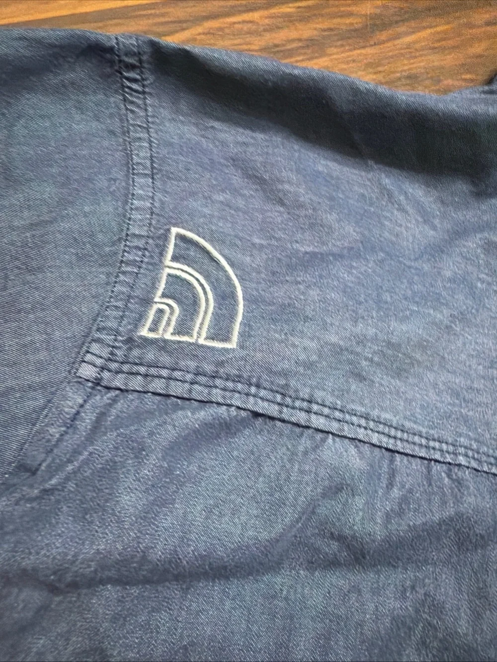 The North Face Men's Dark Blue Chambray Button-Down Shirt